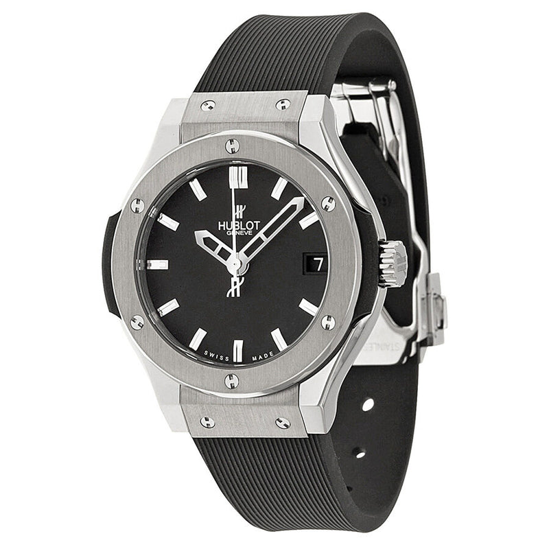 Hublot Classic Fusion Titanium Black Dial Black Rubber Ladies Watch #581.NX.1170.RX - Watches of America