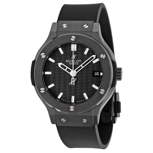 Hublot Classic Fusion Black Dial Black Rubber Strap Men's Watch #561.CM.1770.RX - Watches of America