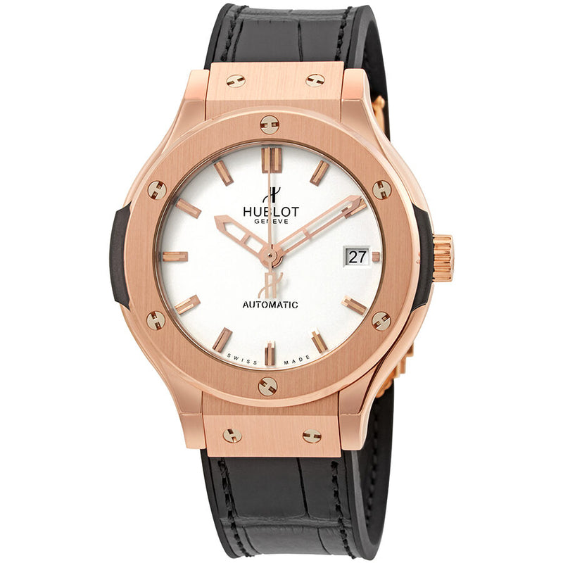 Hublot Classic Fusion 18kt Rose Gold White Dial Automatic Unisex Watch 565OX2610LR#565.OX.2610.LR - Watches of America