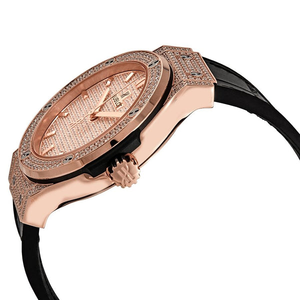 Hublot Classic Fusion Diamond Pave Dial 18kt Rose Gold Automatic Watch #565.OX.9010.LR.1704 - Watches of America #2