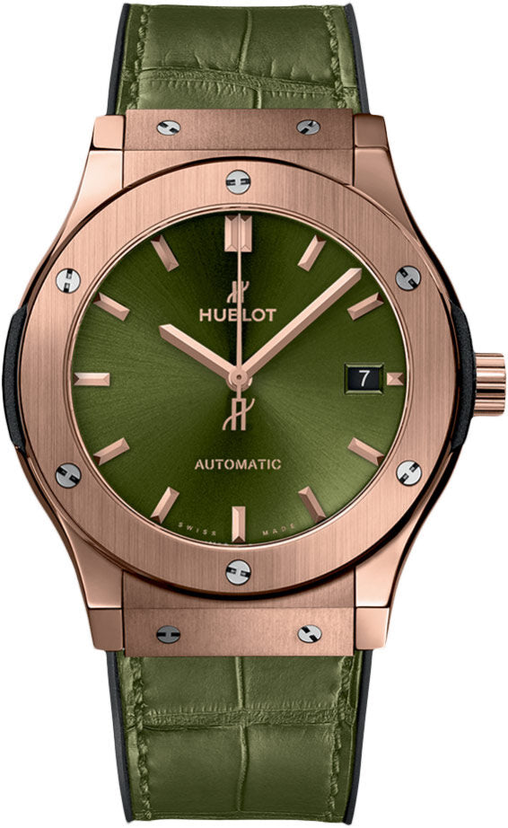 Hublot Classic Fusion King Gold Green Automatic Green Sunray Dial Men's Watch #511OX8980LR - Watches of America