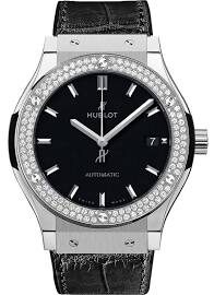 Hublot Classic Fusion Mat Black Dial Automatic Men's Diamond Watch #565.NX.1171.LR.1104 - Watches of America