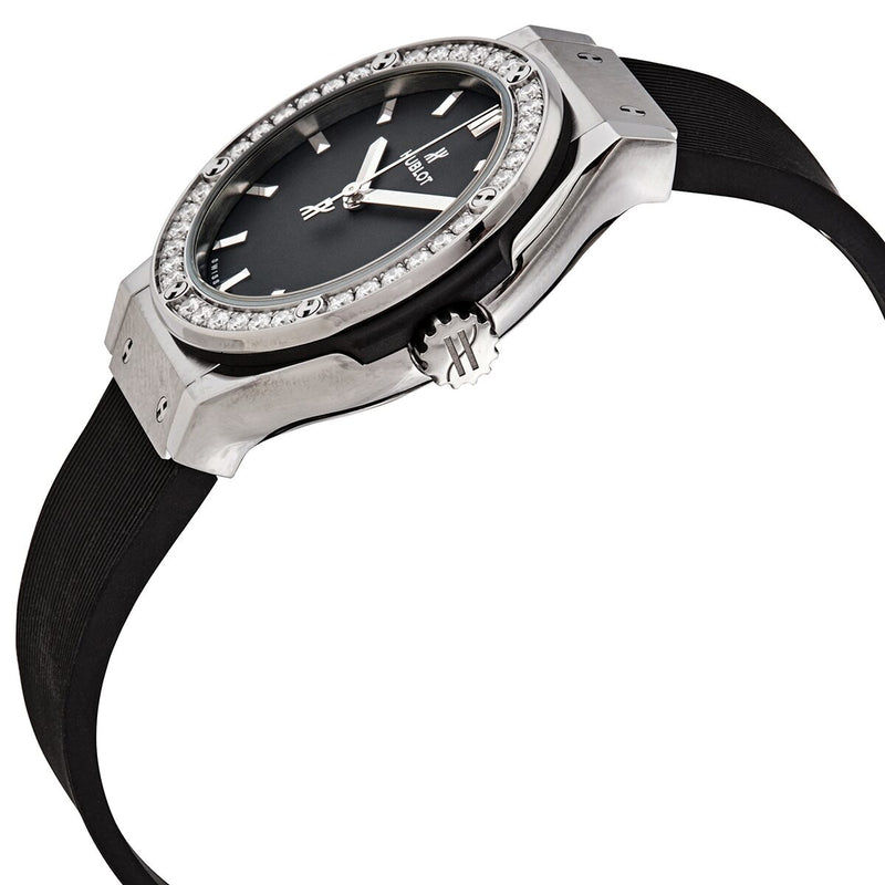 Hublot Classic Fusion Mat Black Dial Ladies Diamond Watch #581.NX.1171.RX.1104 - Watches of America #2