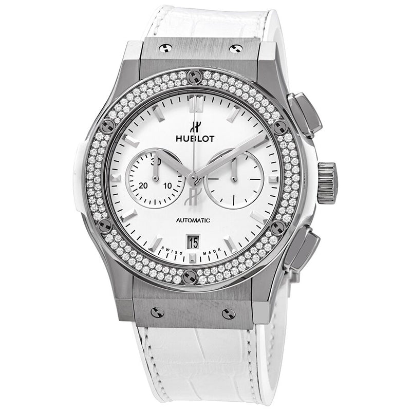 Hublot Classic Fusion Mat White Dial Automatic Ladies Chronograph Watch #541.NE.2010.LR.1104 - Watches of America