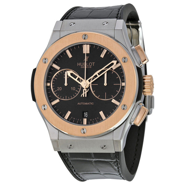 Hublot Classic Fusion Matte Black Automatic Chronograph Black Alligator Rubber Men's Watch #521.NO.1180.LR - Watches of America