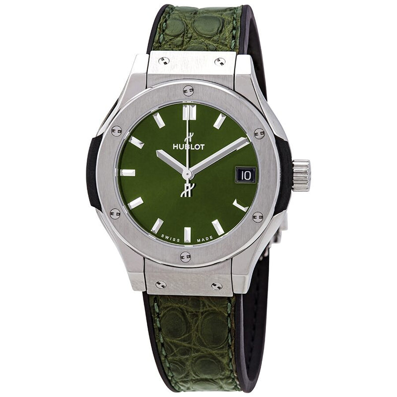 Hublot Classic Fusion Quartz Green Dial Ladies Watch #581.NX.8970.LR - Watches of America