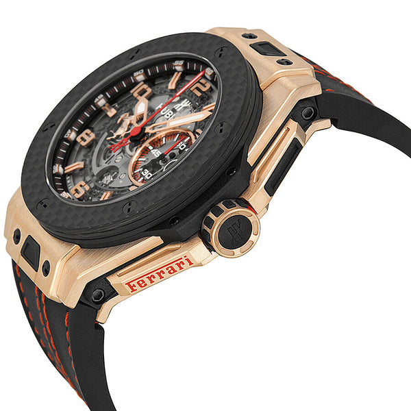 Hublot Ferrari King Automatic Openwork Dial 18kt Rose Gold Men's Watch #401.OQ.0123.VR - Watches of America #2