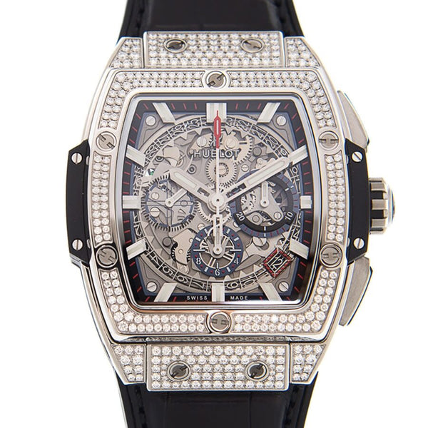 Hublot Spirit of Big Bang Chronograph Diamond Silver-tone Dial Men's Watch #641.NX.0173.LR.1704 - Watches of America
