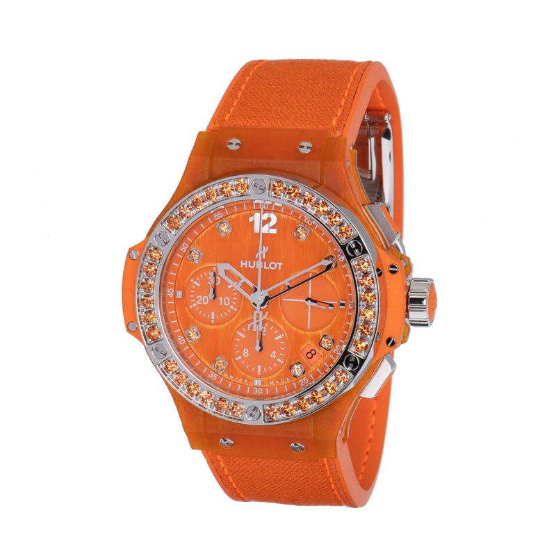 Hublot Tutti Frutti Linen Chronograph Automatic Diamond Orange Dial Ladies Watch #341.XO.2770.NR.1206 - Watches of America