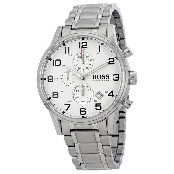 Hugo Boss Aeroliner Chronograph White Dial Men's Watch 1513182 - Watches of America