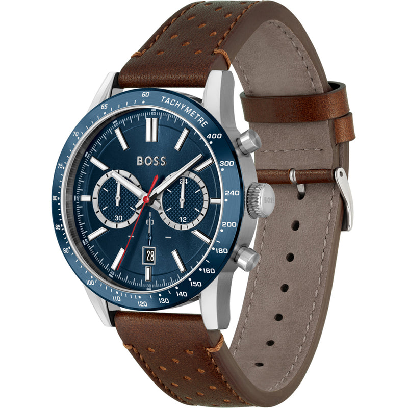Hugo Boss Allure Brown Leather Strap Men's Watch 1513921 – Watches of  America