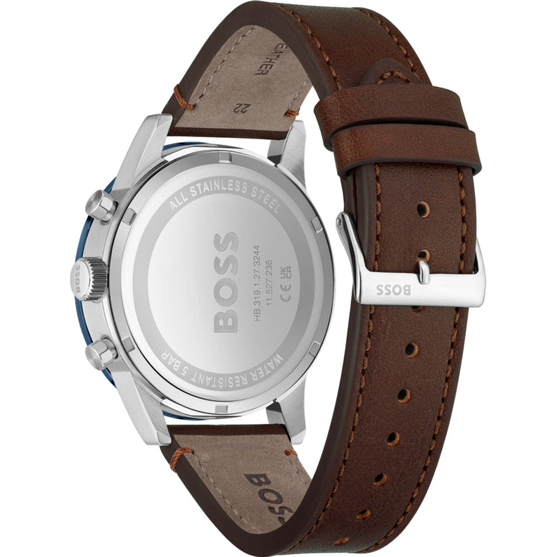 Hugo Boss Allure Brown Leather Strap Men's Watch 1513921 - Watches of America #3