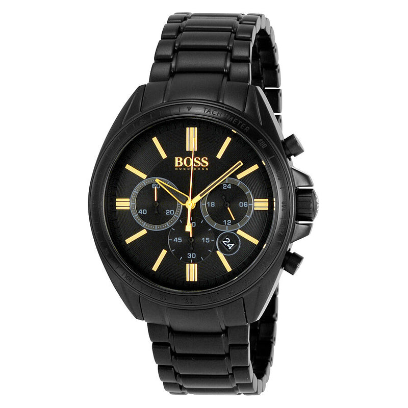 Hugo Boss Chronograph Black Dial Black Ion-plated Men's Watch 1513277 - Watches of America