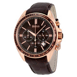 Hugo Boss Driver Chronograph Brown Dial Brown Leather Men's Watch 1513093 - Watches of America