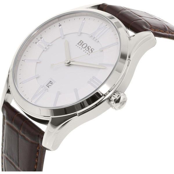 Hugo Boss Ambassador White Dial Leather Strap Men's Watch 1513021 - Watches of America #2