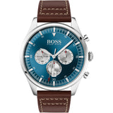 Hugo Boss Pioneer Brown Leather Strap Men's Watch  1513709 - Watches of America