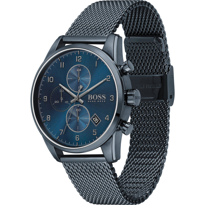 Hugo Boss Skymaster Blue Mesh Men's Watch 1513836 - Watches of America #2