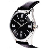 Hugo Boss Ambassador Analog Quartz Black Dial Leather Band Watch  HB1513022 - Watches of America