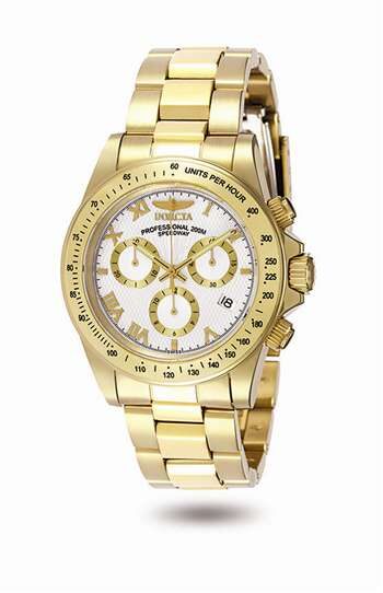 Invicta Speedway Chronograph White Dial 18kt Gold-plated Men's Watch #7030 - Watches of America