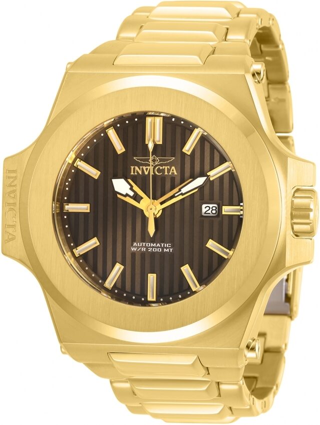 Invicta Akula Automatic Brown Dial Yellow Gold-tone Men's Watch #30134 - Watches of America