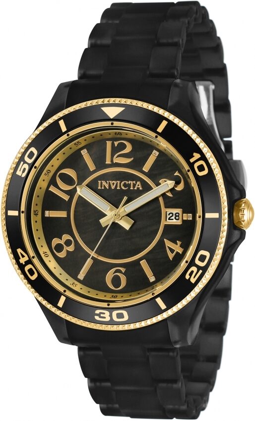 Invicta Anatomic Quartz Black Mother of Pearl Dial Ladies Watch #30363 - Watches of America