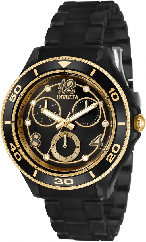 Invicta Anatomic Quartz Black Oyster Dial Ladies Watch #30375 - Watches of America