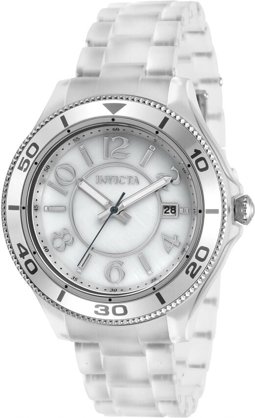 Invicta Anatomic Quartz White Mother of Pearl Dial Ladies Watch #30355 - Watches of America