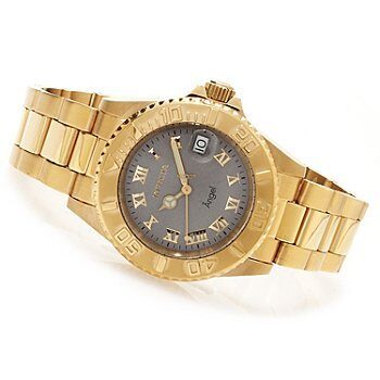 Invicta Angel Charcoal Grey Dial Yellow Gold-plated Ladies Watch #14366 - Watches of America