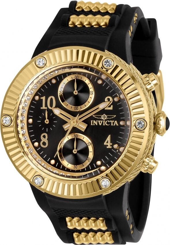 Invicta Angel Chronograph Quartz Crystal Black Dial Ladies Watch #29518 - Watches of America