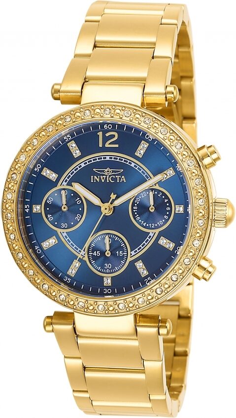 Invicta Angel Chronograph Quartz Crystal Blue Dial Ladies Watch #29925 - Watches of America