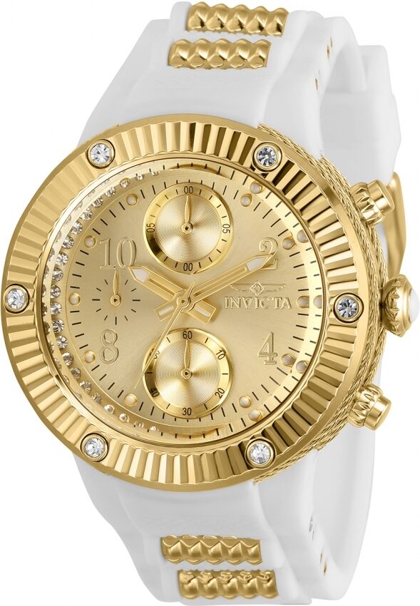 Invicta Angel Chronograph Quartz Crystal Gold Dial Ladies Watch #29515 - Watches of America