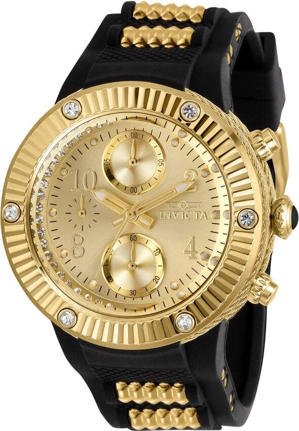 Invicta Angel Chronograph Quartz Crystal Gold Dial Ladies Watch #29517 - Watches of America