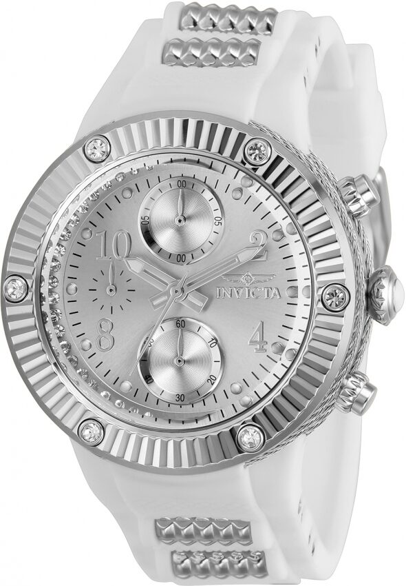 Invicta Angel Chronograph Quartz Crystal Silver Dial Ladies Watch #29514 - Watches of America