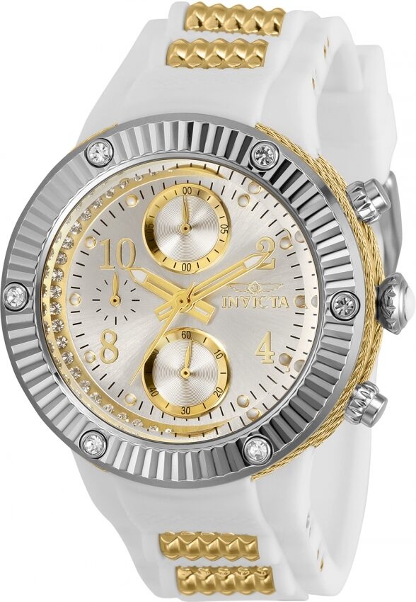 Invicta Angel Chronograph Quartz Crystal Silver Dial Ladies Watch #29552 - Watches of America
