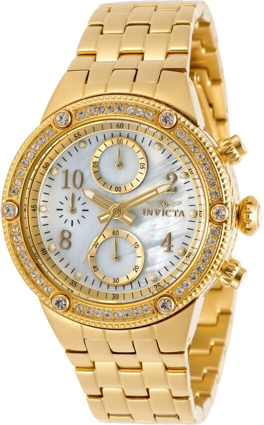 Invicta Angel Chronograph Quartz Crystal White Dial Ladies Watch #29525 - Watches of America