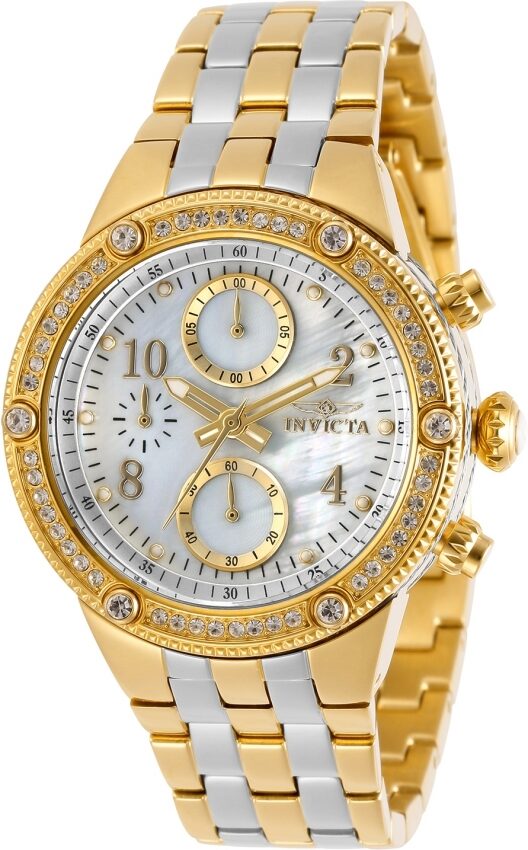 Invicta Angel Chronograph Quartz Crystal White Dial Ladies Watch #29530 - Watches of America