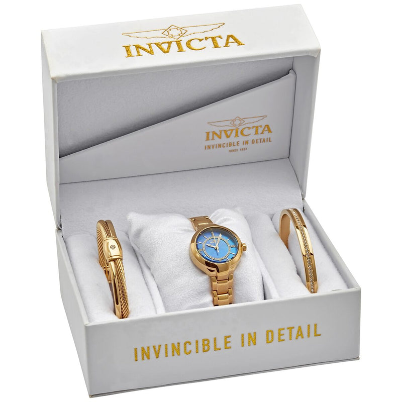 Invicta Angel Crystal Blue  Mother of Pearl Dial Ladies Watch and Bracelet Set #29323 - Watches of America #4