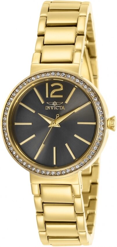 Invicta Angel Quartz Crystal Charcoal Dial Ladies Watch and Bangle Set #29271 - Watches of America #2