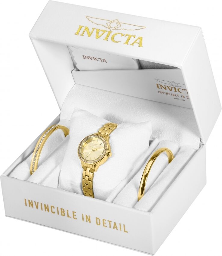 Invicta Angel Quartz Crystal Gold Dial Ladies Watch #29310 - Watches of America #3