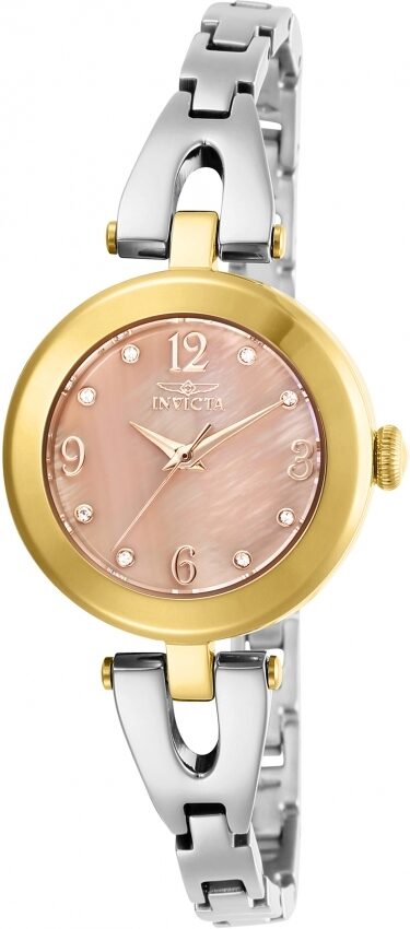 Invicta Angel Quartz Crystal Gold Dial Ladies Watch and Bracelet Set #29337 - Watches of America #2