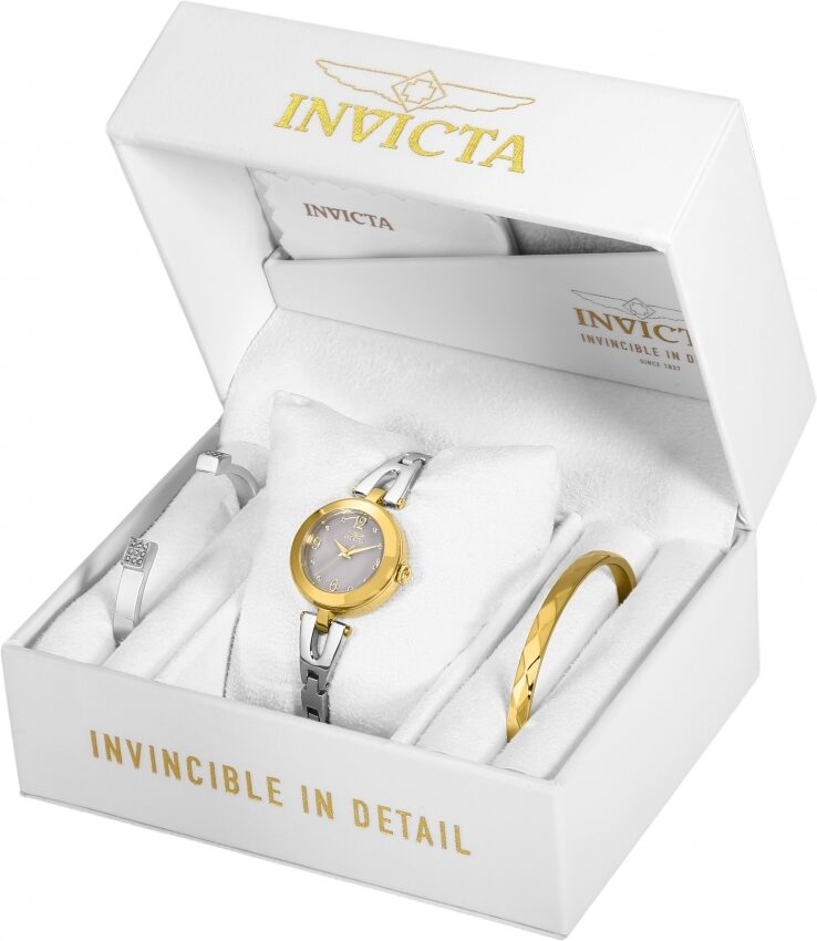 Invicta Angel Quartz Crystal Grey Dial Ladies Watch and Bracelet Set #29336 - Watches of America #3