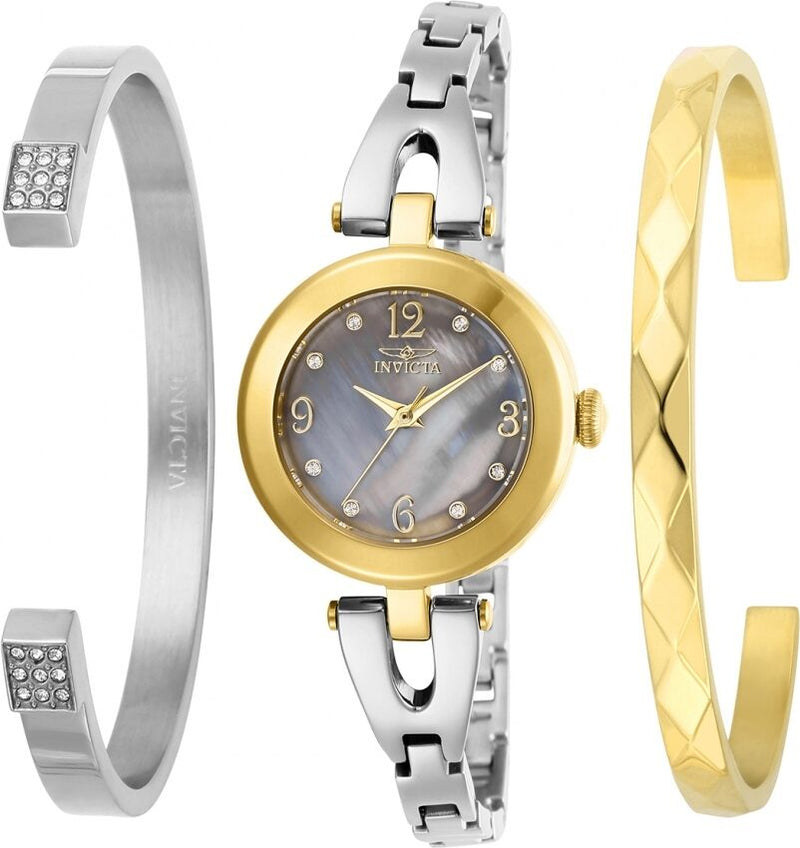 Invicta Angel Quartz Crystal Grey Dial Ladies Watch and Bracelet Set #29336 - Watches of America