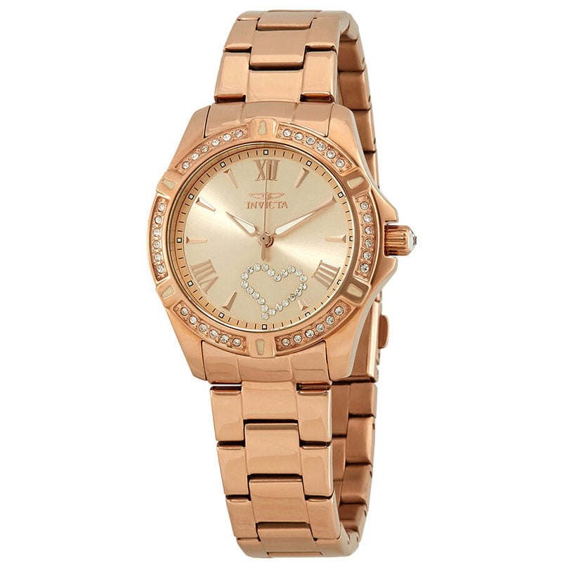 Invicta Angel Crystal Rose Gold Dial Ladies Watch #21417 - Watches of America