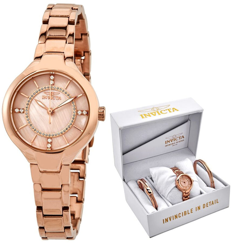 Invicta Angel Crystal Rose Gold Dial Ladies Watch #29325 - Watches of America