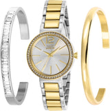 Invicta Angel Quartz Crystal Silver Dial Ladies Watch and Bangle Set #29273 - Watches of America