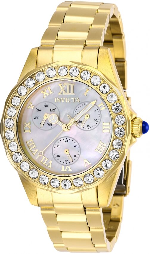 Invicta Angel Crystal White Mother of Pearl Dial Ladies Watch #28465 - Watches of America