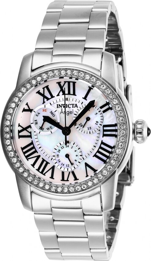 Invicta Angel Crystal White Mother of Pearl Dial Ladies Watch #28470 - Watches of America