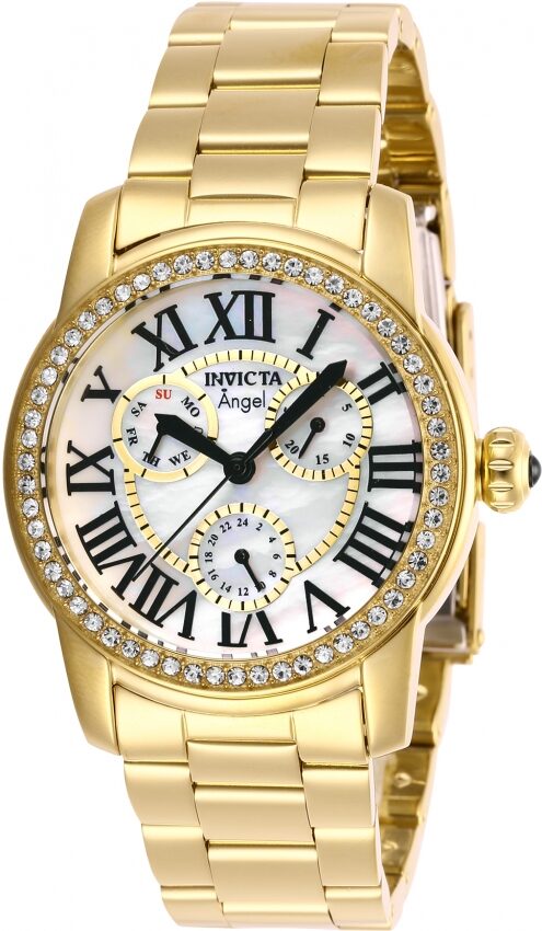 Invicta Angel Crystal White Mother of Pearl Dial Ladies Watch #28472 - Watches of America