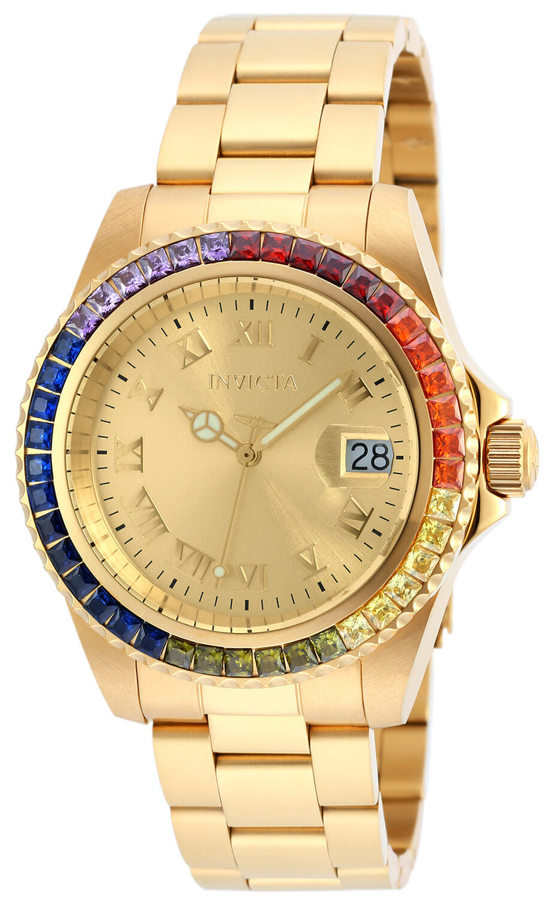 Invicta Angel Gold Dial Gold-plated Ladies Watch #20022 - Watches of America