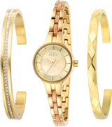 Invicta Angel Quartz Gold Dial Ladies Watch and Bangle Set #29278 - Watches of America